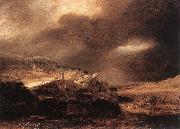 REMBRANDT Harmenszoon van Rijn Stormy Landscape wsty oil painting